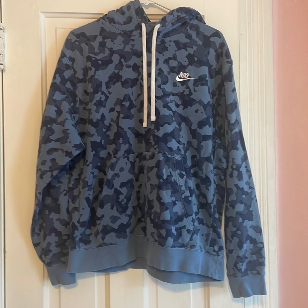 Men’s large blue camo Nike sweatshirt